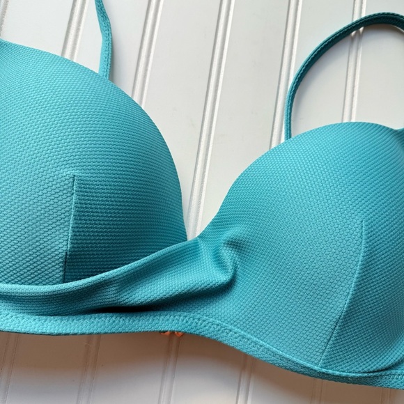 Shade & Shore 2pc Bikini Set Teal Blue Size 36C Medium Push up Twist Low Mid - Picture 3 of 7
